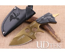 SAR Small yellow Bee gold fixed blade hunting knife thorn UD404837